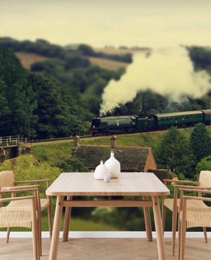 Steam train in Countryside Wallpaper