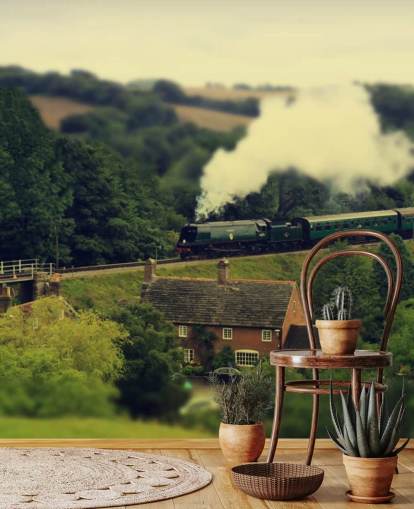 Steam train in Countryside Wallpaper