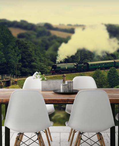 Steam train in Countryside Wallpaper