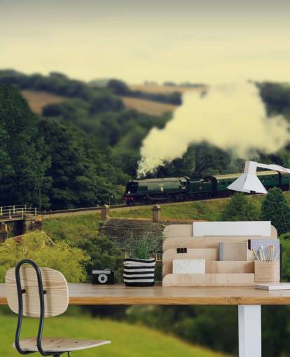 Tren de vapor en Countryside Wallpaper Tren de vapor en Countryside Wallpaper