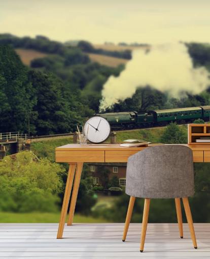 Steam tog på landsbygda Bakgrunn Steam tog på landsbygda Bakgrunn