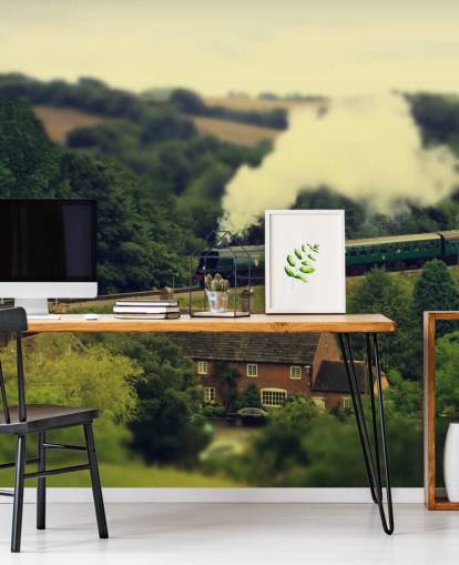 Tren de vapor en Countryside Wallpaper Tren de vapor en Countryside Wallpaper