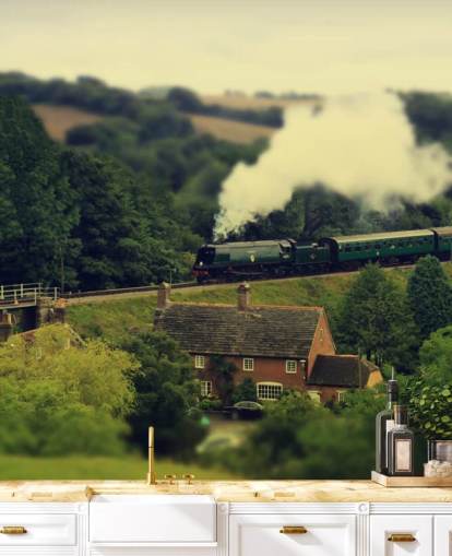 Tren de vapor en Countryside Wallpaper