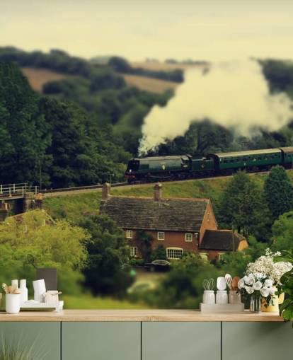 Tren de vapor en Countryside Wallpaper