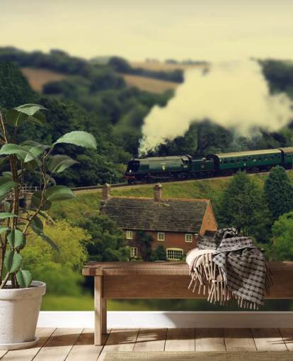 Tren de vapor en Countryside Wallpaper