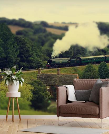 Steam train in Countryside Wallpaper