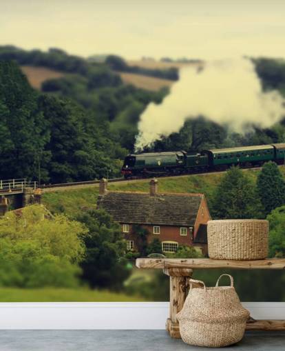 Stoomtrein in Countryside Wallpaper