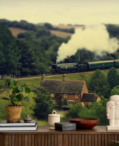 Steam tog på landsbygda Bakgrunn Steam tog på landsbygda Bakgrunn