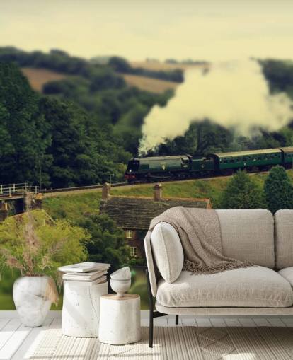Tren de vapor en Countryside Wallpaper Tren de vapor en Countryside Wallpaper