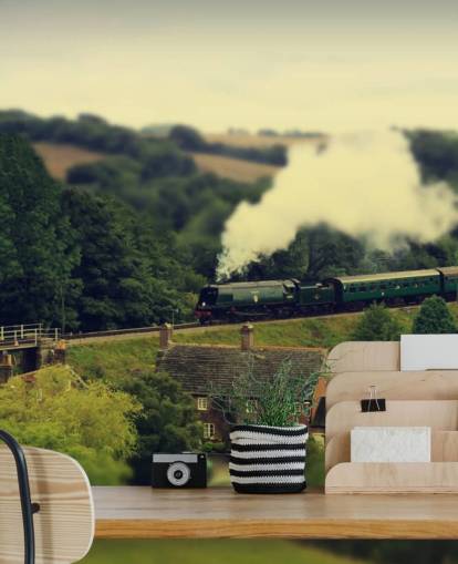 Tren de vapor en Countryside Wallpaper Tren de vapor en Countryside Wallpaper
