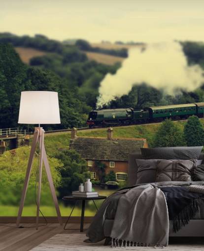 Tren de vapor en Countryside Wallpaper