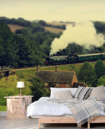 Steam train in Countryside Wallpaper