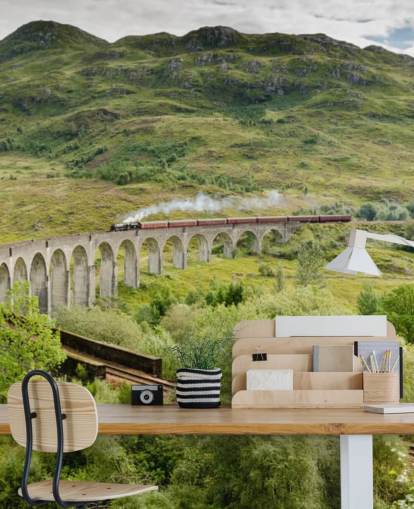 tog tapetmaleri kaldet Steam Train på Glenfinnan Viaduct til hjem og kontorer