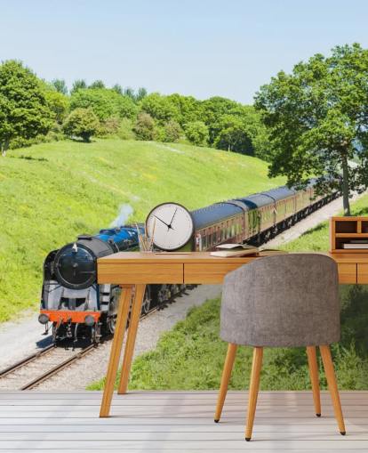 Treno a vapore nero, ferrovia del Gloucestershire Warwickshire