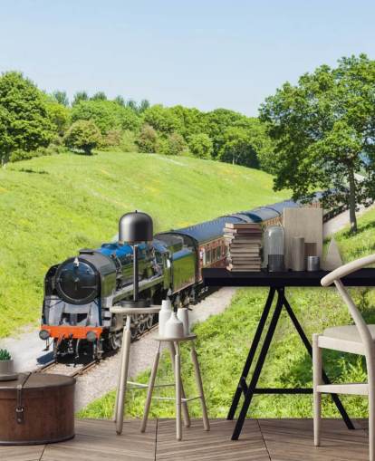 Tren de vapor negro, ferrocarril de Gloucestershire a Warwickshire Tren de vapor negro, ferrocarril de Gloucestershire a Warwickshire