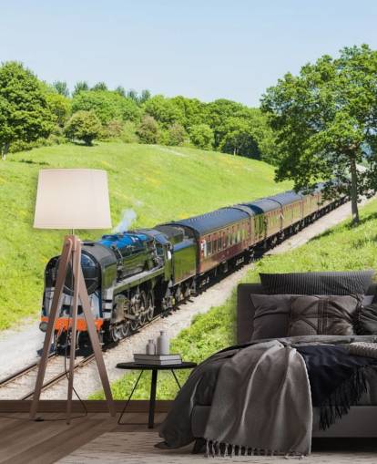 Treno a vapore nero, ferrovia del Gloucestershire Warwickshire