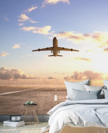 Plane Setting Off Wallpaper