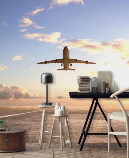 Plane Setting Off Wallpaper