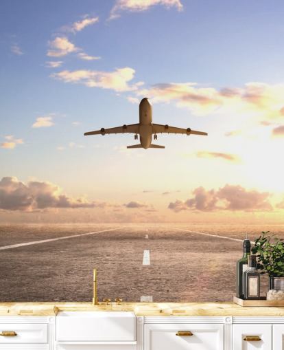 Plane Setting Off Wallpaper
