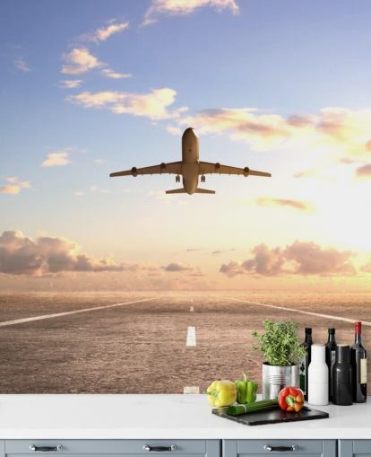 Plane Setting Off Wallpaper