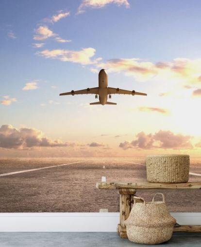 Plane Setting Off Wallpaper