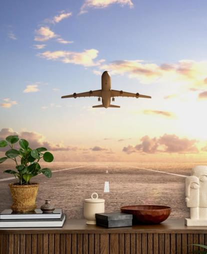 Plane Setting Off Wallpaper