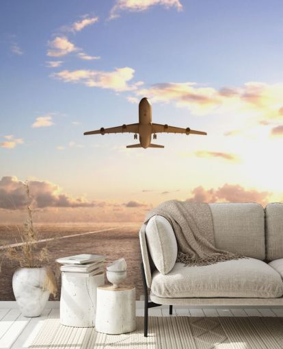 Plane Setting Off Wallpaper