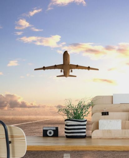 Plane Setting Off Wallpaper