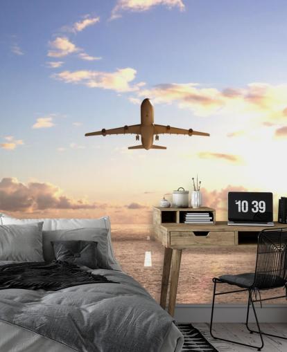 Plane Setting Off Wallpaper