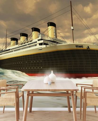 Titanic Ship on Rough Sea Wallpaper