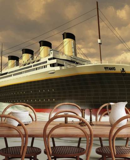 Titanic Ship på Rough Sea Baggrund Titanic Ship på Rough Sea Baggrund