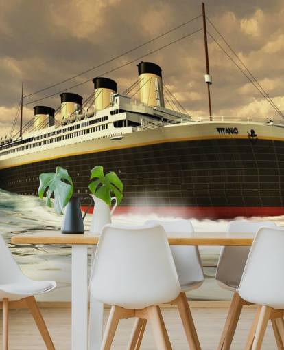 Papel de Parede Titanic Ship on Rough Sea Papel de Parede Titanic Ship on Rough Sea