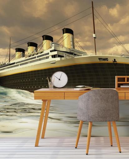 Titanic Ship on Rough Sea Wallpaper