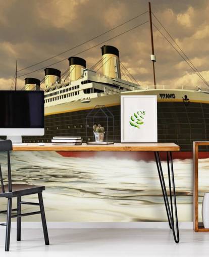 Titanic Ship on Rough Sea Wallpaper