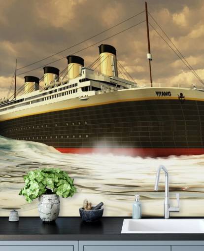 Titanic Ship on Rough Sea Wallpaper Titanic Ship on Rough Sea Wallpaper