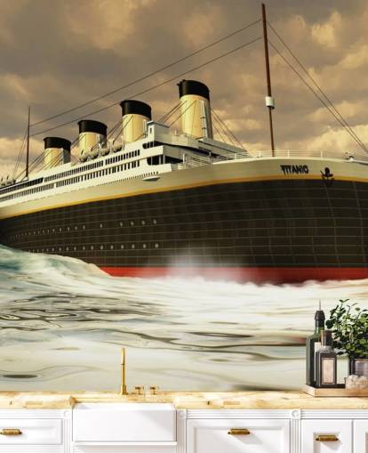 Fondo de pantalla de barco titánico en el mar