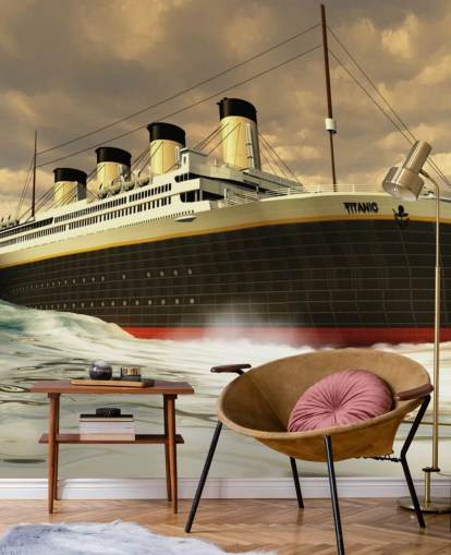 Papel de Parede Titanic Ship on Rough Sea Papel de Parede Titanic Ship on Rough Sea