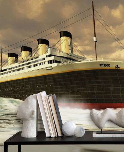 Titanic Ship on Rough Sea Wallpaper