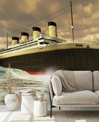 Titanic Ship on Rough Sea Wallpaper