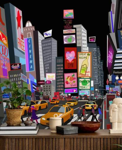 Abstrakti NY Times Square Abstract Wallpaper 