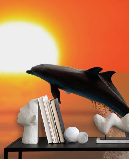 Jumping Dolphins at Sunset Wallpaper