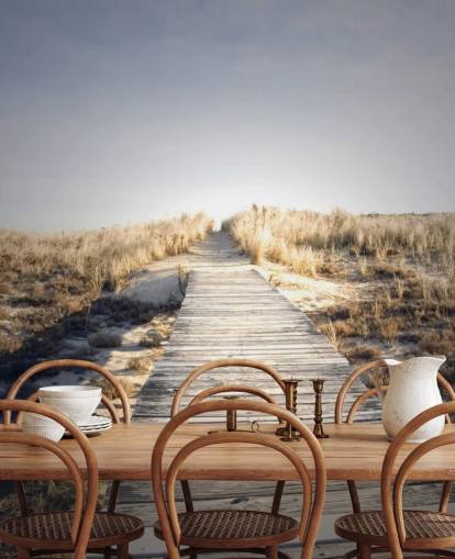 Boardwalk til ingensteds Bakgrunn Mural