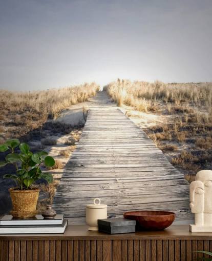 Strandpromenaden till ingenstans Bakgrund Väggmålning