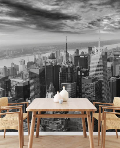 monochrome view of manhattan wallpaper