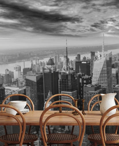 monokrom visning af manhattan tapet