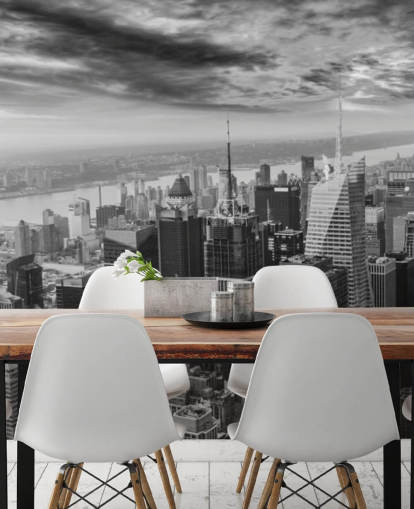 monochrome view of manhattan wallpaper