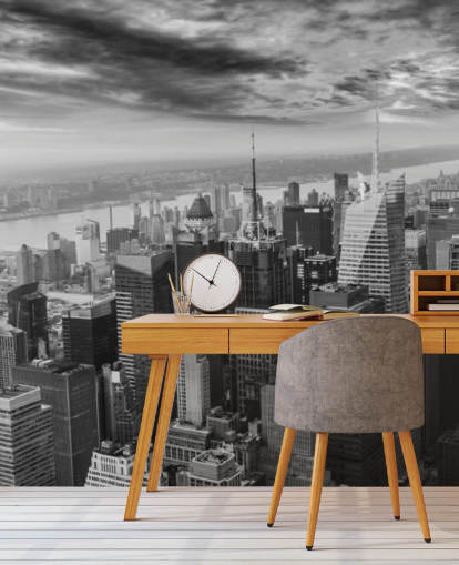 monochrome view of manhattan wallpaper
