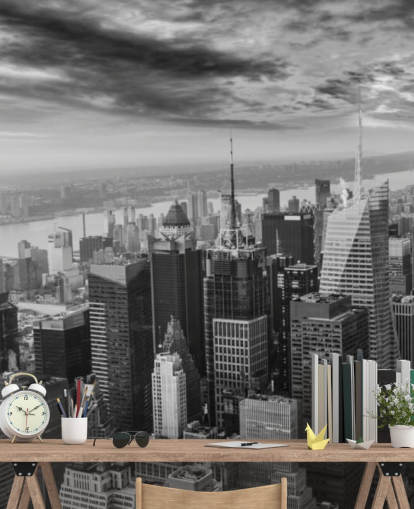 yksivärinen näkymä Manhattan tapetti