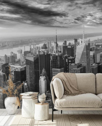 vista monocromática do papel de parede de manhattan vista monocromática do papel de parede de manhattan