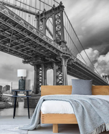 Brooklyn Bridge Wandgemälde Schwarz und Weiß Brooklyn Bridge Wandgemälde Schwarz und Weiß